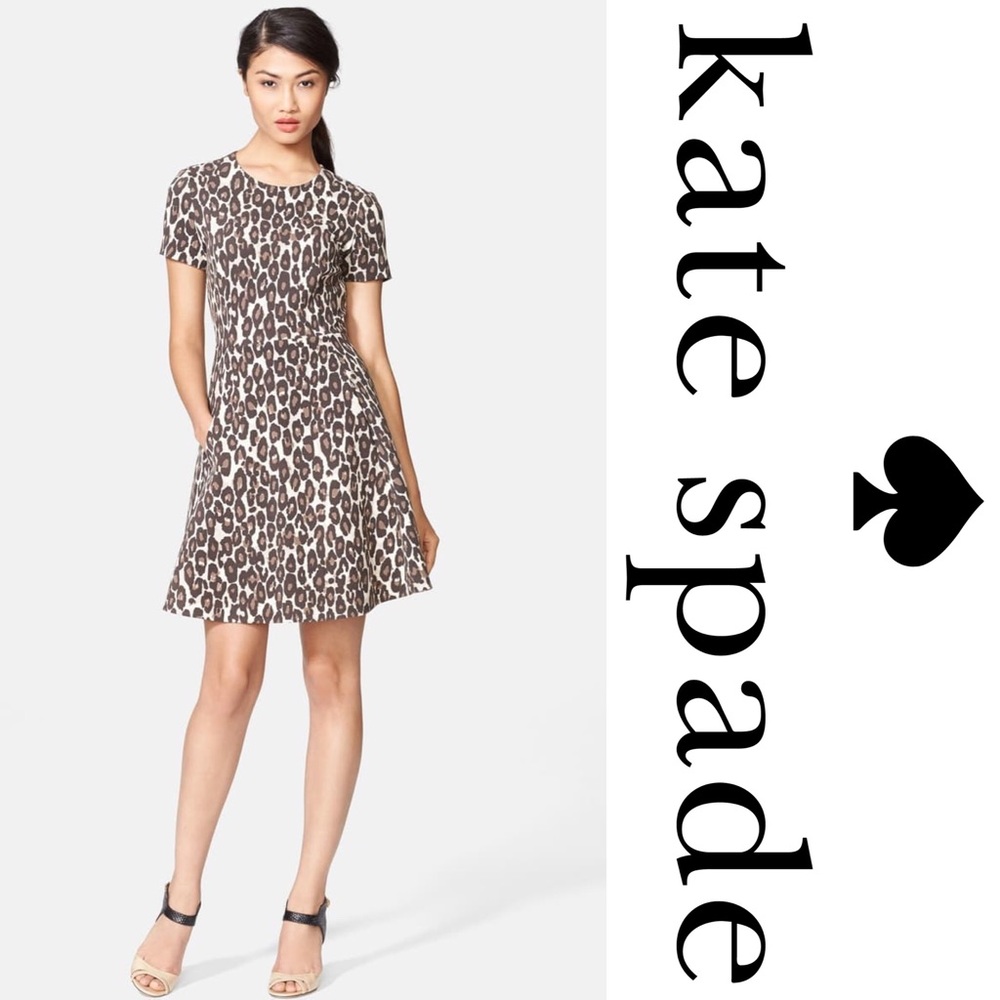 ♠️ Kate Spade Autumn Leopard Fit & Flare Dress 0